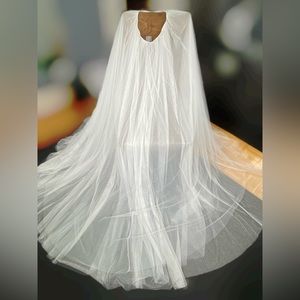 White Layered Tulle Overskirt for Bride Wedding Dress Custom NWOT